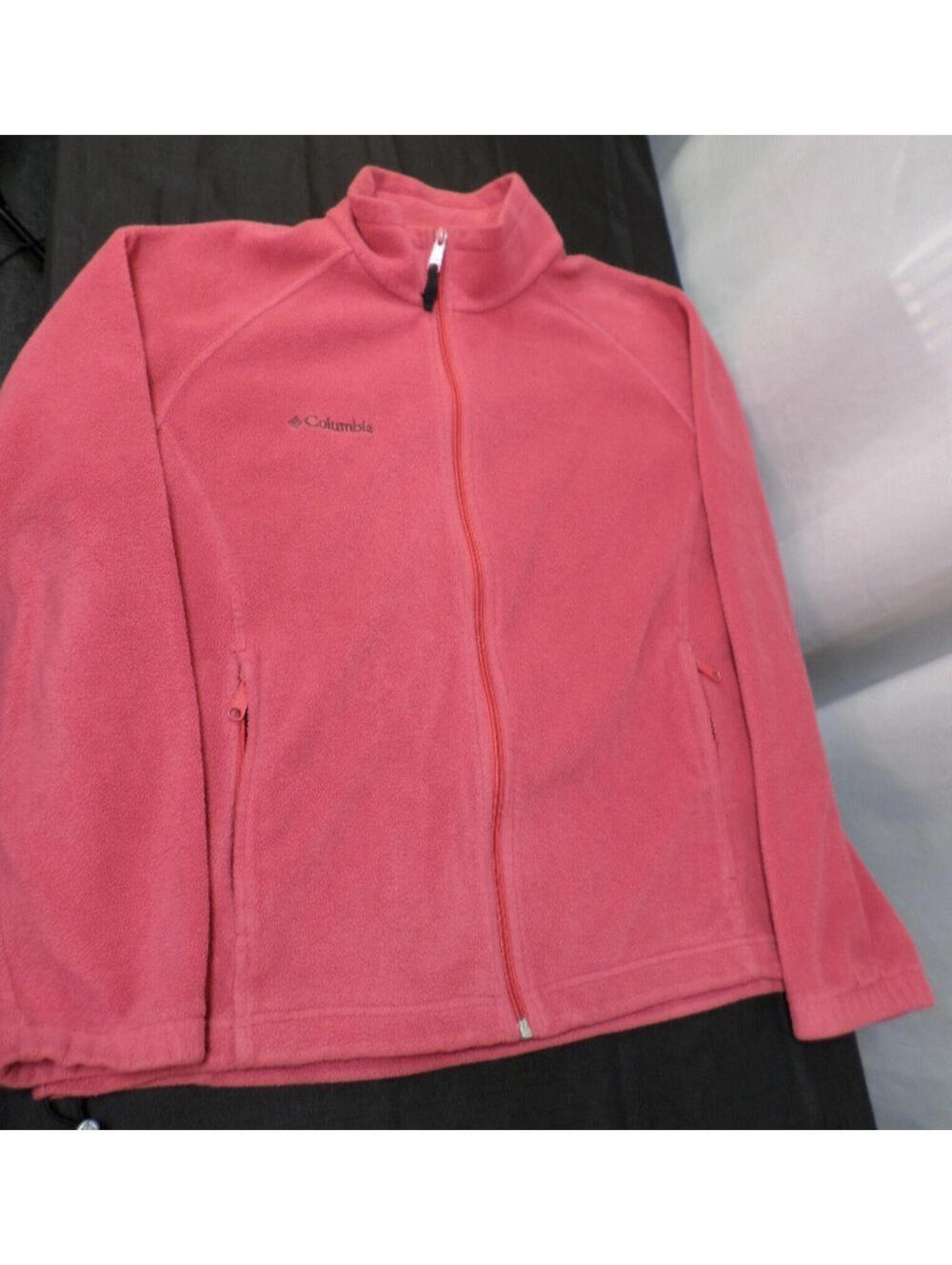 DESIGNER COLUMBIA SPORTSWEAR COMPANY FLEECE ZIP MOCKNECK PINK JACKET X-LARGE